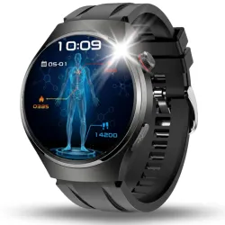 Smartwatch Zegarek Męski Angelo AT200 czarny EKG Ciśnieniomierz HRV Rozmowy Menu PL Gratis